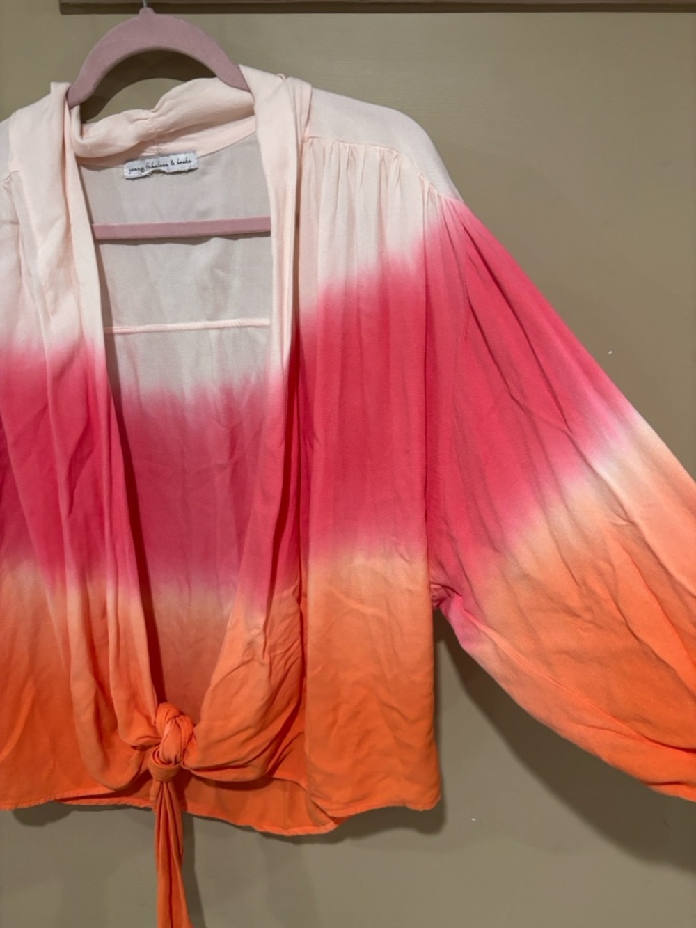 Young fabulous broke ombre boho tie front top - Picture 3 of 5